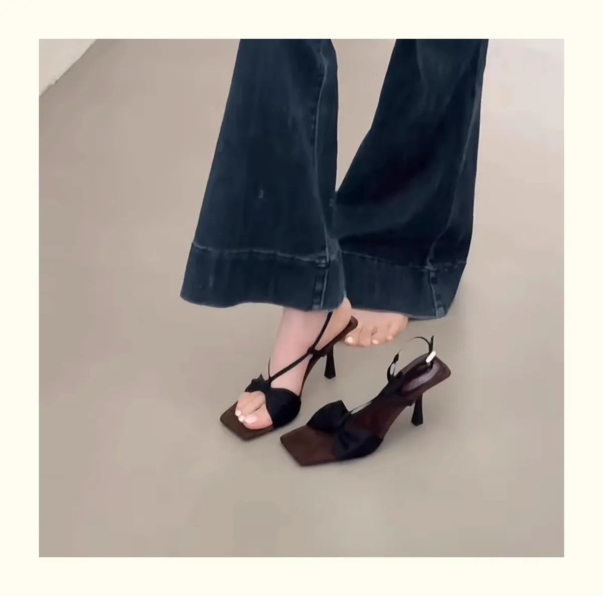 Women's Bowknot Heeled Sandals - Elegant Square Toe Open Toe Fairy Shoes for Summer 2025 - Stylish Party & Occasion Heels showcase 14