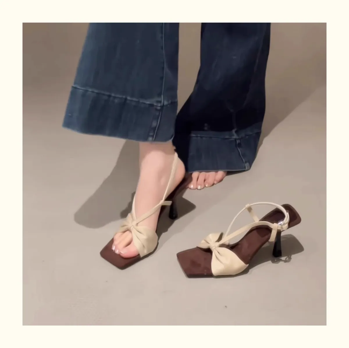 Women's Bowknot Heeled Sandals - Elegant Square Toe Open Toe Fairy Shoes for Summer 2025 - Stylish Party & Occasion Heels showcase 17