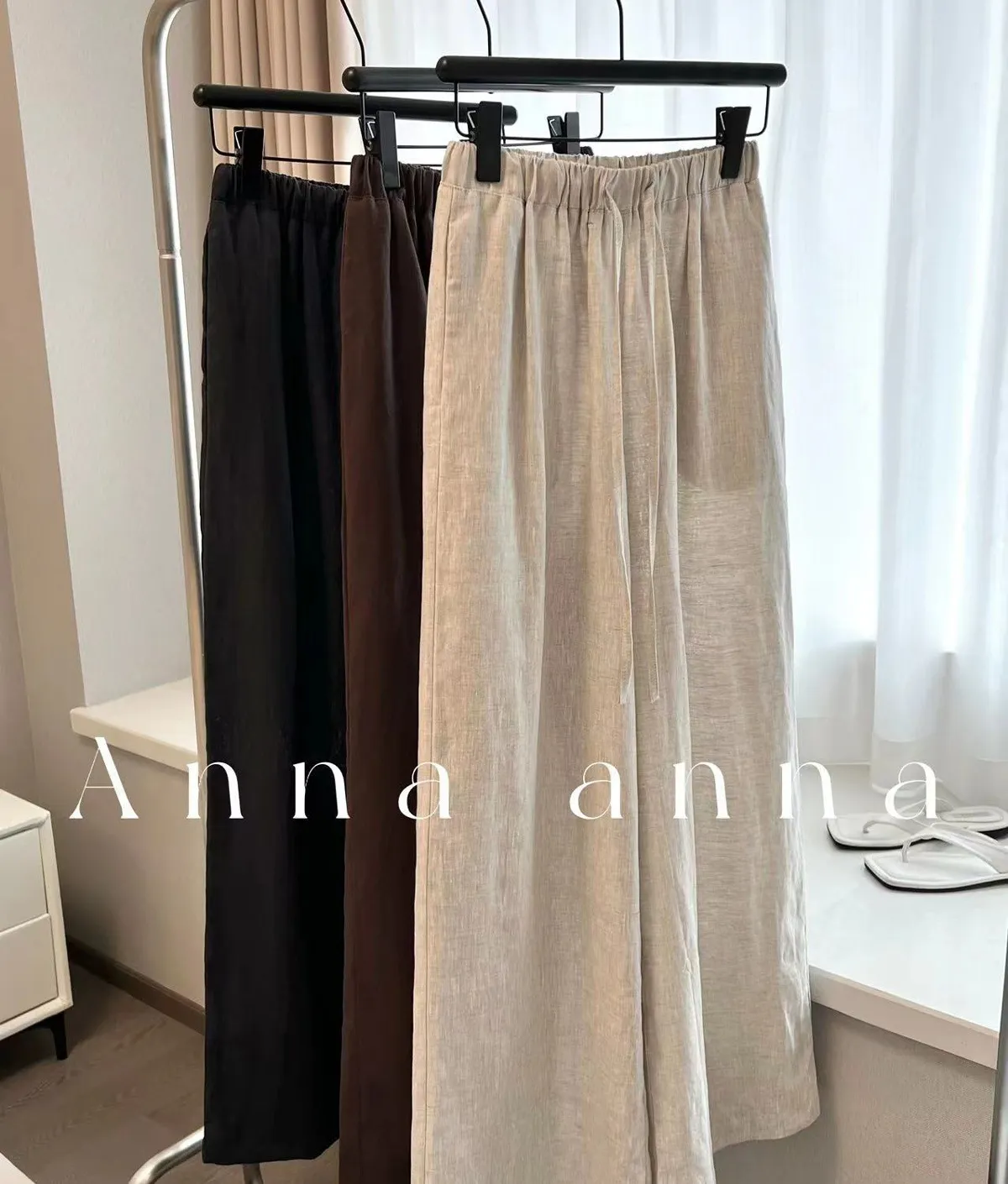 Women's Wide Leg Linen Pants - Tencel Ramie Blend - Summer Casual Trousers - Loose Fit, Comfortable, Stylish - Popular Wutong Style showcase 15