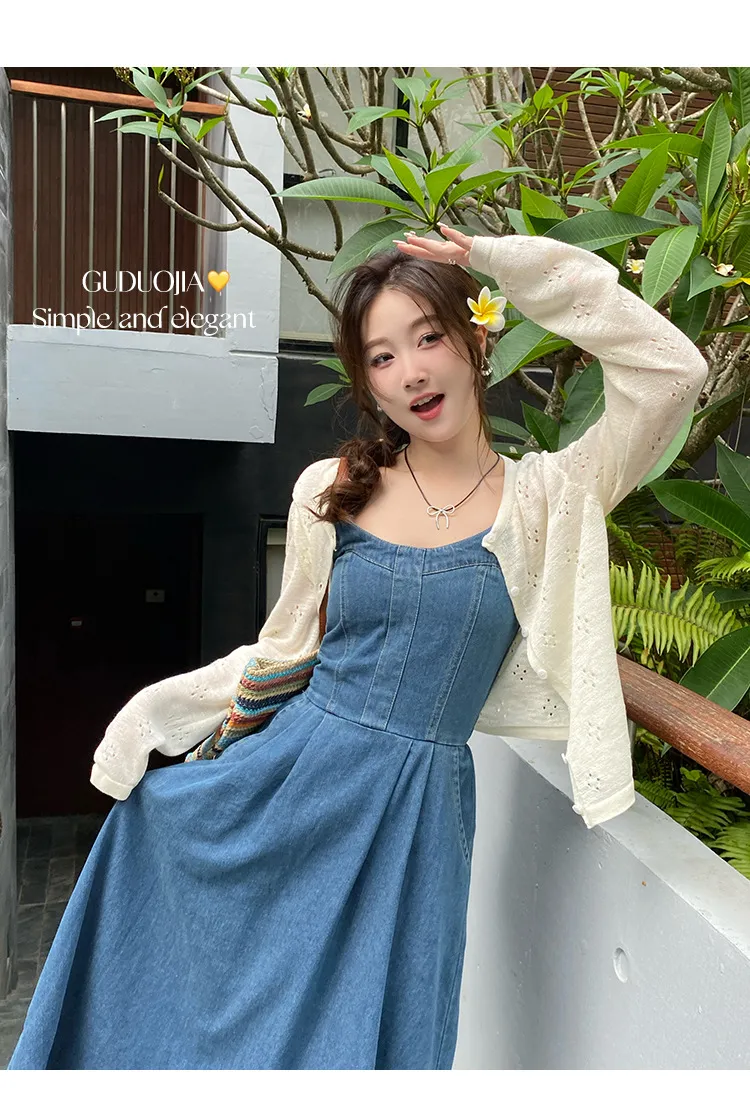Women's Summer Crochet Knit Cardigan - Thin Sun Protection Air Conditioning Shirt, Versatile Loose Fit Outer Top for Chic Slimming Look thumbnail 9