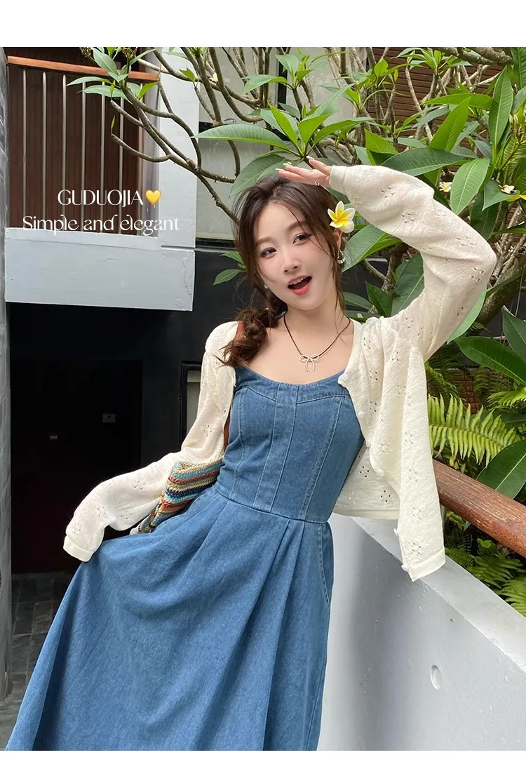 Women's Summer Crochet Knit Cardigan - Thin Sun Protection Air Conditioning Shirt, Versatile Loose Fit Outer Top for Chic Slimming Look showcase 5