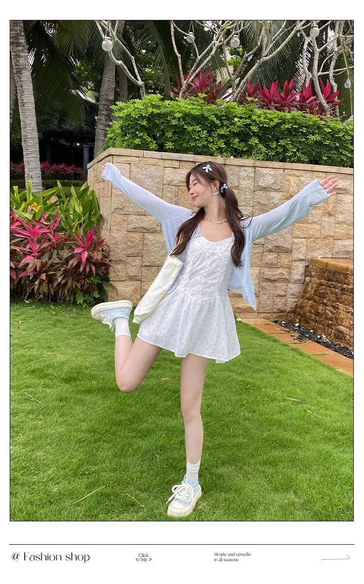 Women's Summer Crochet Knit Cardigan - Thin Sun Protection Air Conditioning Shirt, Versatile Loose Fit Outer Top for Chic Slimming Look showcase 11