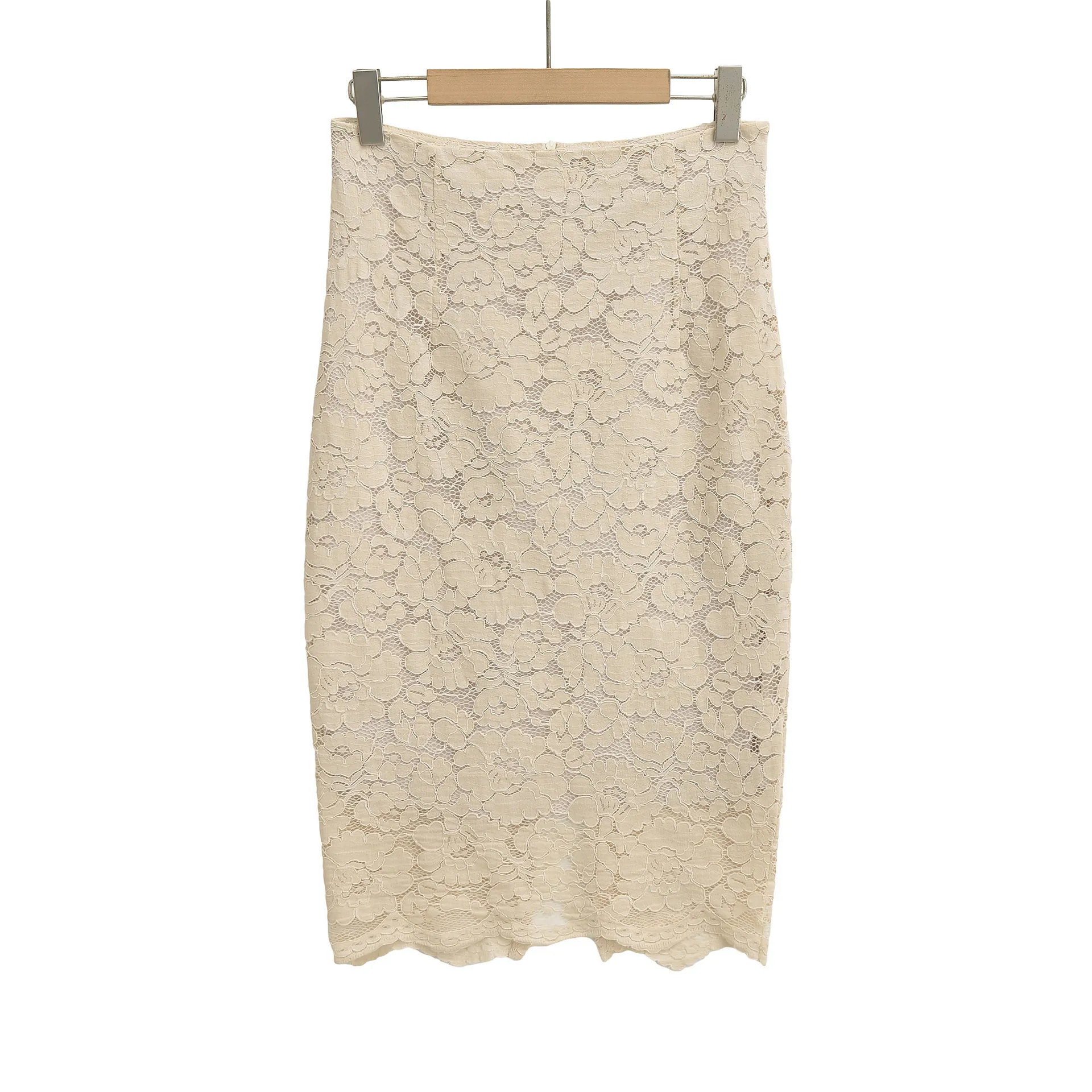 Women's Lace Skirt High-Waisted A-Line Embroidered Midi Skirt | Elegant Slimming Fit for Spring & Fall Fashion 2025 | Korean Style Fairy Sweet Skirt thumbnail 6