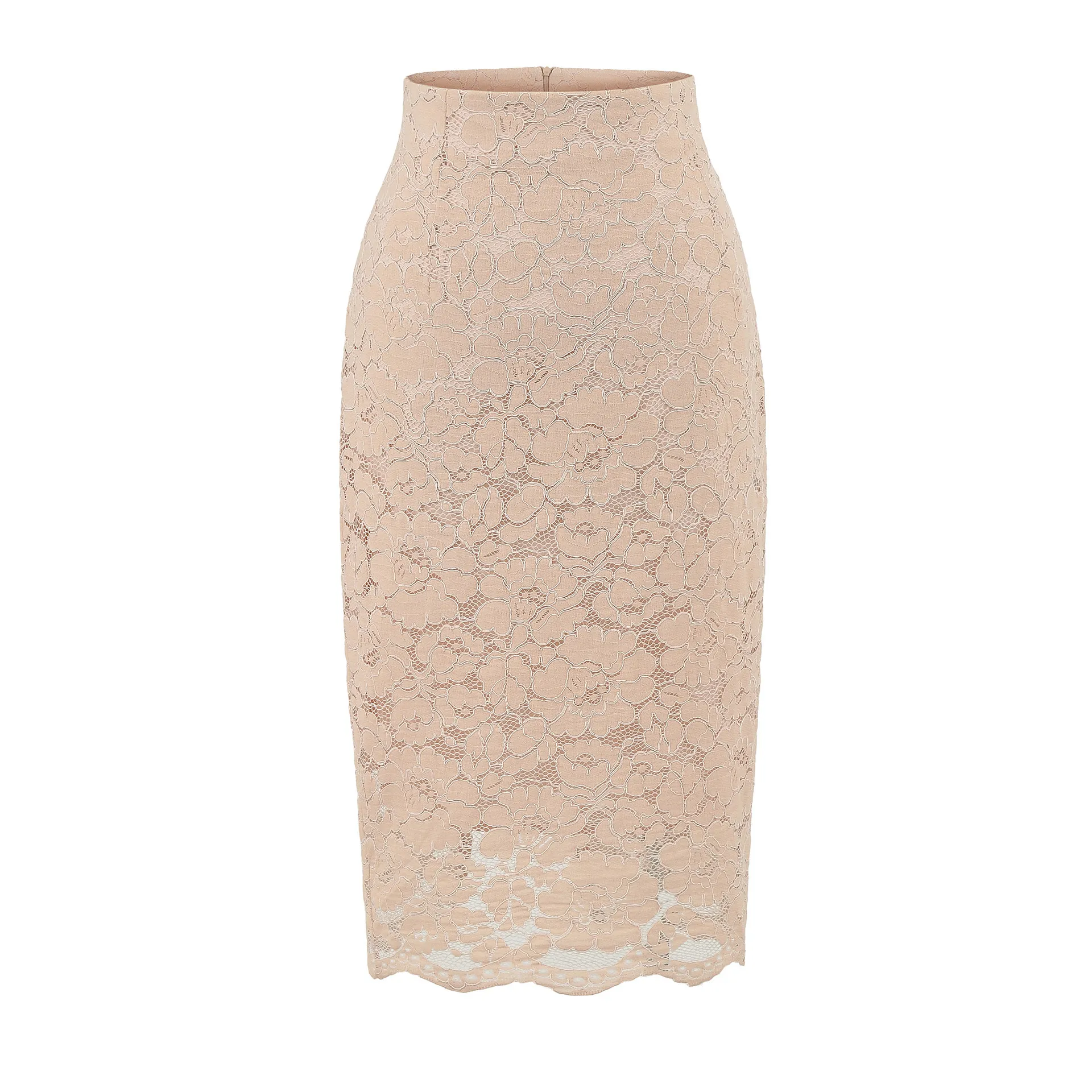 Women's Lace Skirt High-Waisted A-Line Embroidered Midi Skirt | Elegant Slimming Fit for Spring & Fall Fashion 2025 | Korean Style Fairy Sweet Skirt thumbnail 5