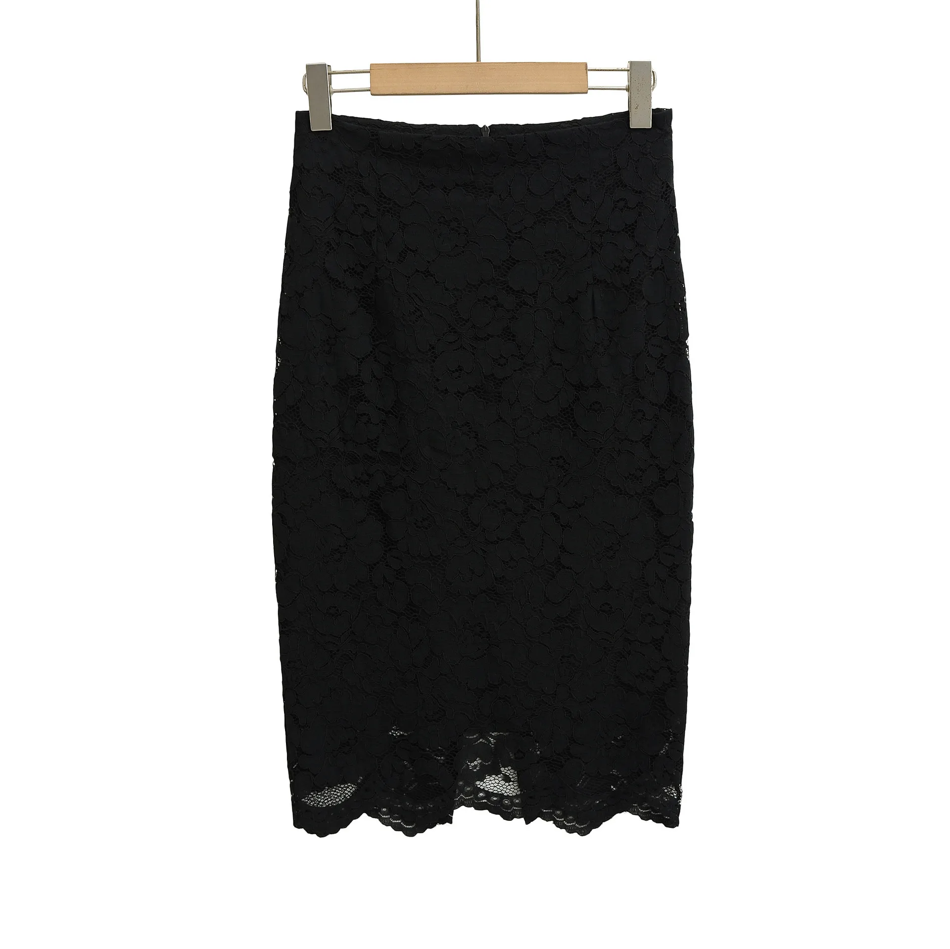 Women's Lace Skirt High-Waisted A-Line Embroidered Midi Skirt | Elegant Slimming Fit for Spring & Fall Fashion 2025 | Korean Style Fairy Sweet Skirt thumbnail 4