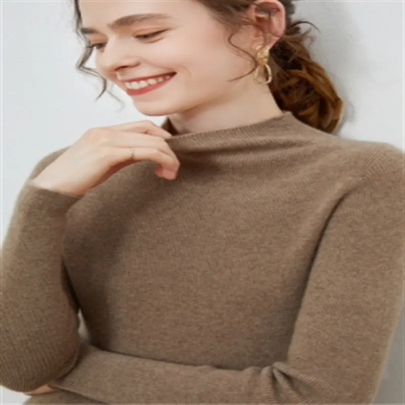 Women's Turtleneck Sweater Slim Fit Long Sleeve Pullover Top - Stylish Autumn Winter Knitwear - Versatile Base Layer for Casual or Dressy Outfits thumbnail 4
