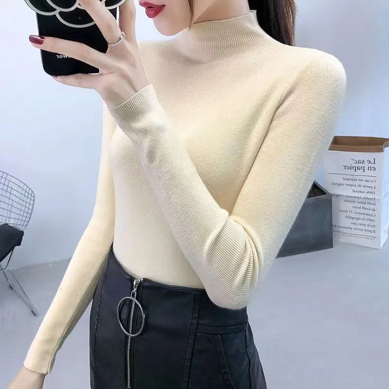 Women's Turtleneck Sweater Slim Fit Long Sleeve Pullover Top - Stylish Autumn Winter Knitwear - Versatile Base Layer for Casual or Dressy Outfits showcase 8
