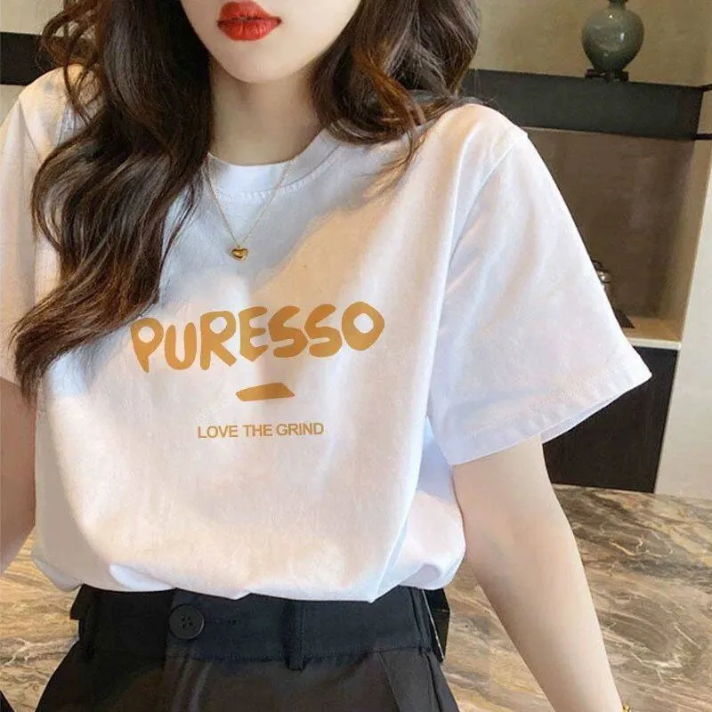 Women's Plus Size Cotton T-Shirt - Loose Fit Short Sleeve Tee for Summer - Casual White Top, Trendy Basic Bottoming Shirt showcase 14