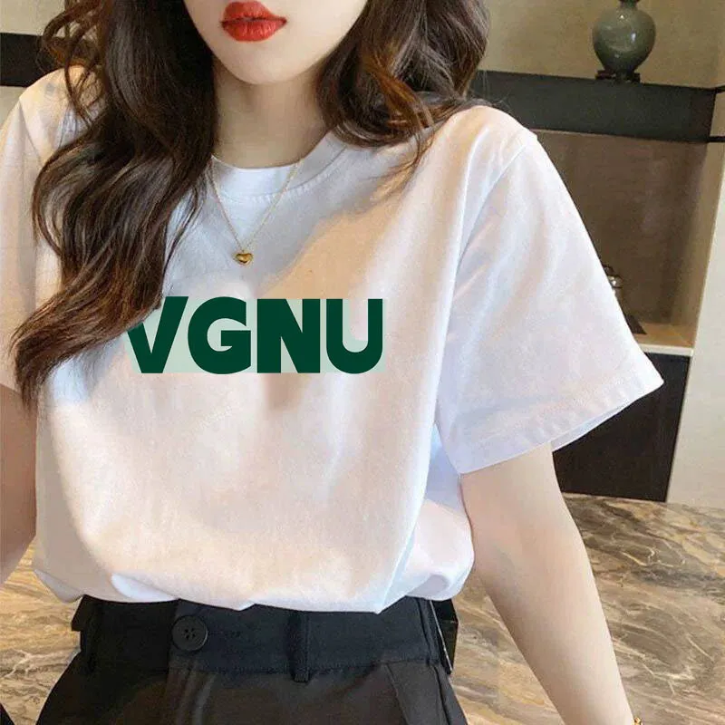 Women's Plus Size Cotton T-Shirt - Loose Fit Short Sleeve Tee for Summer - Casual White Top, Trendy Basic Bottoming Shirt thumbnail 2