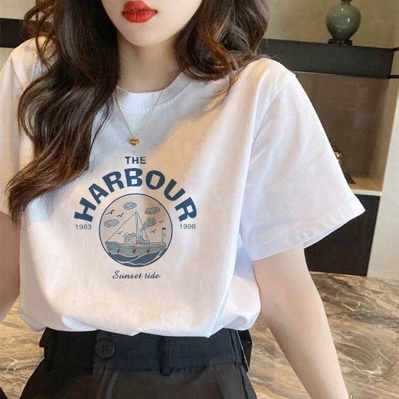 Women's Plus Size Cotton T-Shirt - Loose Fit Short Sleeve Tee for Summer - Casual White Top, Trendy Basic Bottoming Shirt showcase 10