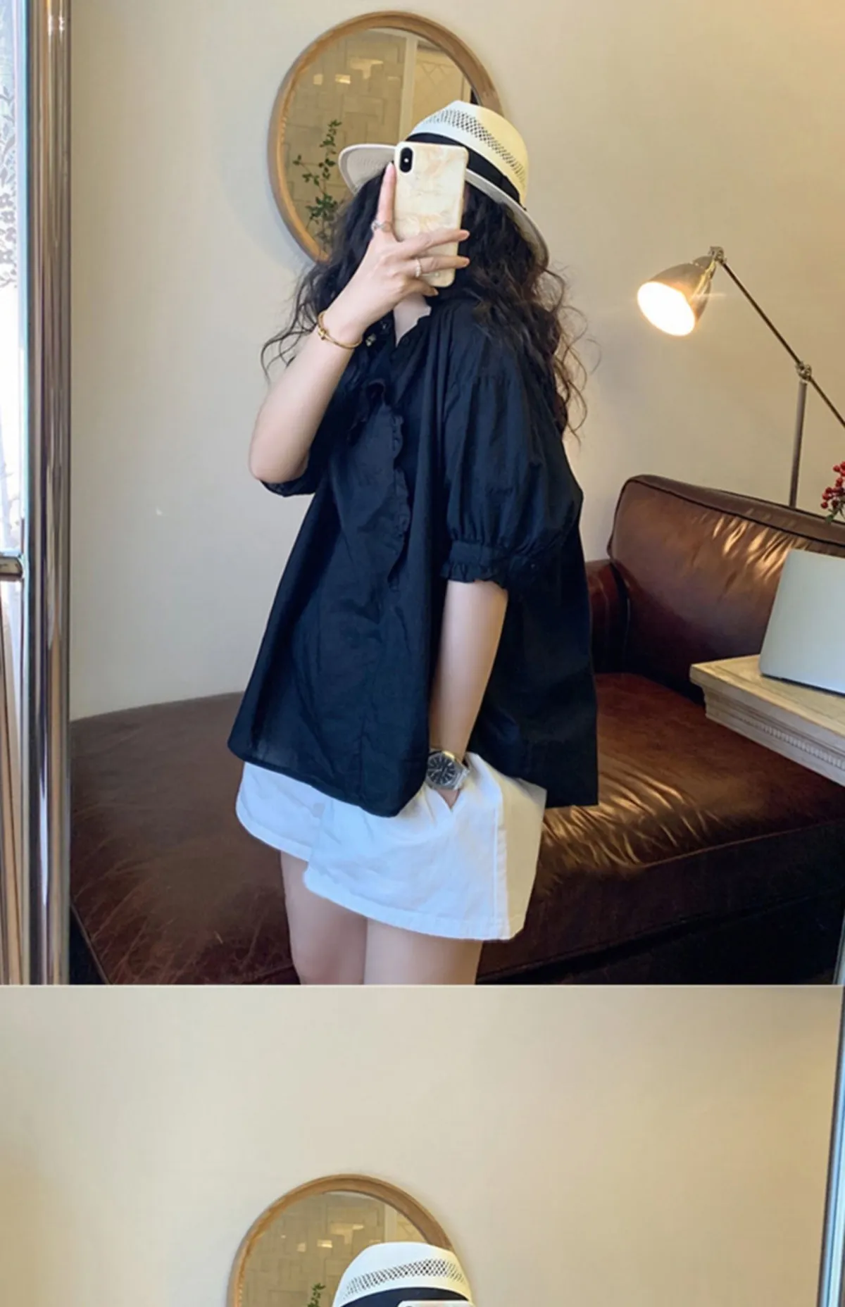 Women's White Shorts - High Waisted, Wide Leg, Loose Fit, A-Line - Summer Casual Hot Pants - Trendy Instagram Style - Versatile & Slimming showcase 7