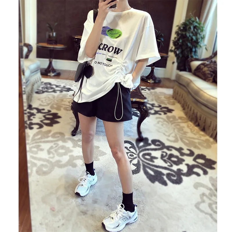 Women's White Shorts - High Waisted, Wide Leg, Loose Fit, A-Line - Summer Casual Hot Pants - Trendy Instagram Style - Versatile & Slimming showcase 11