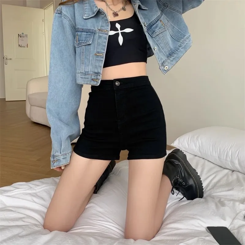 High Waisted Black Denim Shorts for Women - Slim Fit, Hong Kong Style, Sexy Hot Pants, Tight Super Shorts, Summer Fashion showcase 3