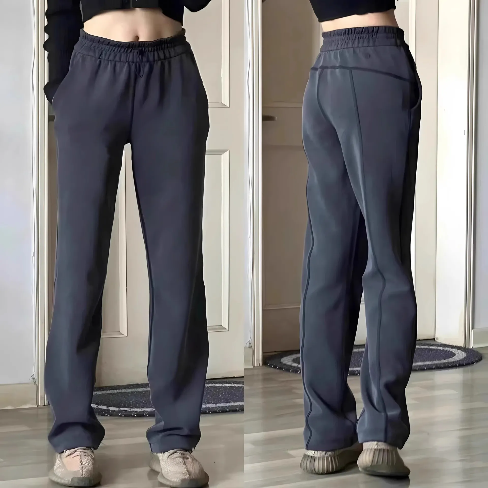 Women's Yoga Pants High Waisted Straight Leg Ultra-Lengthening Loose Fit Casual Wide Leg Softstrome Sports Pants for Workout, Gym, and Everyday Wear thumbnail 1