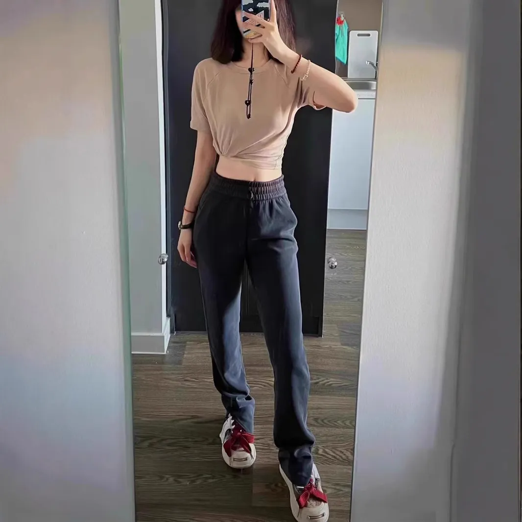 Women's Yoga Pants High Waisted Straight Leg Ultra-Lengthening Loose Fit Casual Wide Leg Softstrome Sports Pants for Workout, Gym, and Everyday Wear thumbnail 4