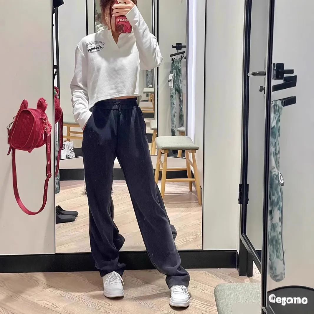 Women's Yoga Pants High Waisted Straight Leg Ultra-Lengthening Loose Fit Casual Wide Leg Softstrome Sports Pants for Workout, Gym, and Everyday Wear thumbnail 2
