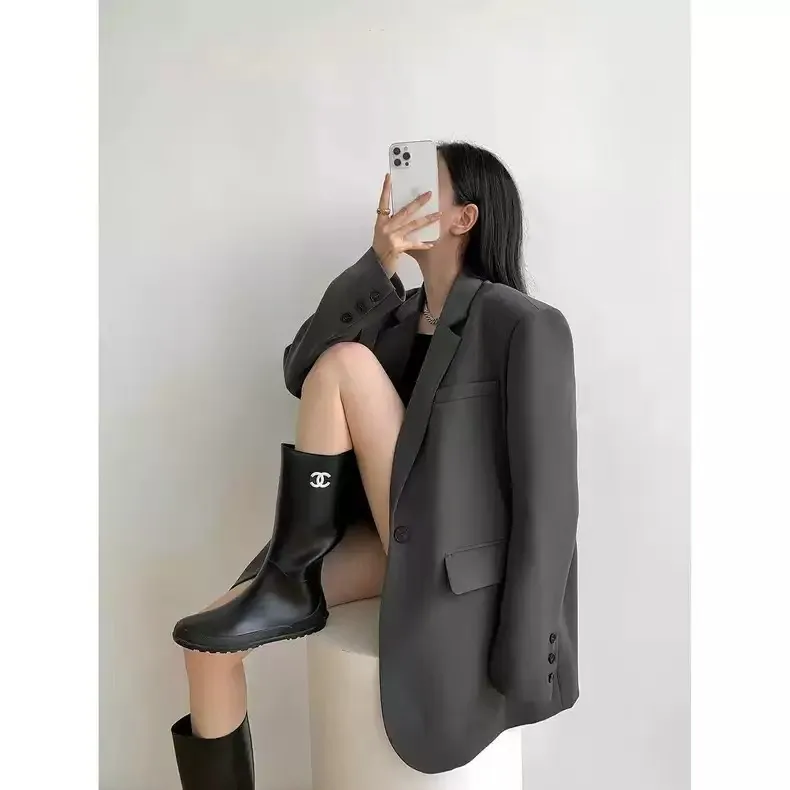 Women's Black Blazer Suit Set - Korean Style Casual Commuting Jacket & Pants - Elegant Spring/Autumn Fashion Outfit showcase 14