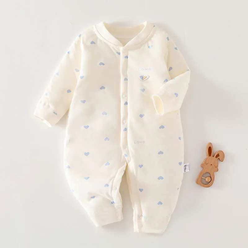 Newborn Baby Winter Cotton Padded Jacket 0-12 Months - Warm, Lightweight, Comfortable Outwear for Infants - Autumn/Spring One-Piece Jumpsuit thumbnail 7