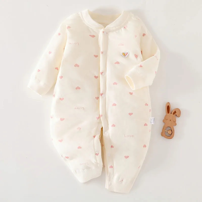 Newborn Baby Winter Cotton Padded Jacket 0-12 Months - Warm, Lightweight, Comfortable Outwear for Infants - Autumn/Spring One-Piece Jumpsuit thumbnail 8