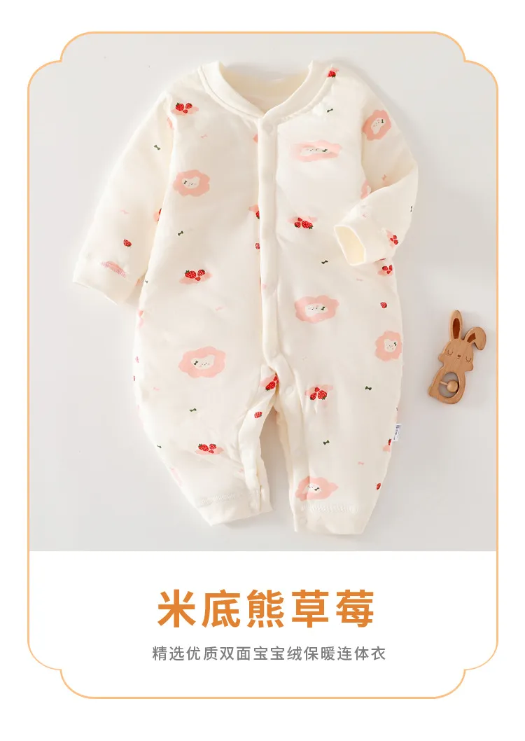 Newborn Baby Winter Cotton Padded Jacket 0-12 Months - Warm, Lightweight, Comfortable Outwear for Infants - Autumn/Spring One-Piece Jumpsuit showcase 5