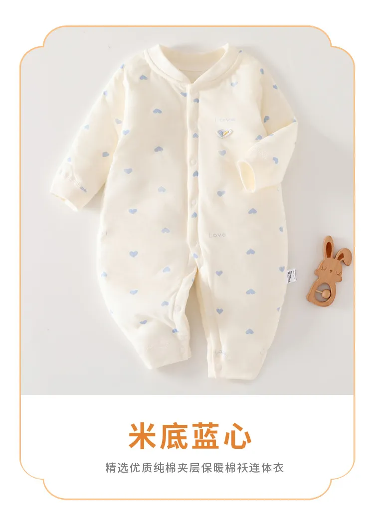 Newborn Baby Winter Cotton Padded Jacket 0-12 Months - Warm, Lightweight, Comfortable Outwear for Infants - Autumn/Spring One-Piece Jumpsuit showcase 6