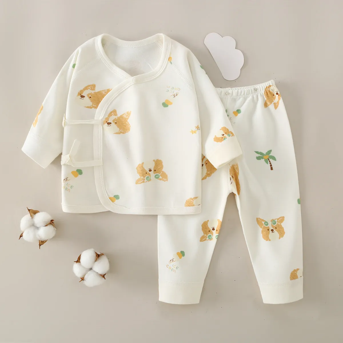 Baby Clothes Set, Pure Cotton Newborn Outfit, Unisex Long Sleeve Base Layer, Class A Quality, Autumn/Spring, Seamless Design, Infant Sleepwear, Baby Shower Gift thumbnail 10