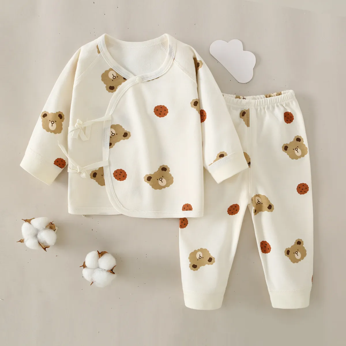 Baby Clothes Set, Pure Cotton Newborn Outfit, Unisex Long Sleeve Base Layer, Class A Quality, Autumn/Spring, Seamless Design, Infant Sleepwear, Baby Shower Gift thumbnail 7
