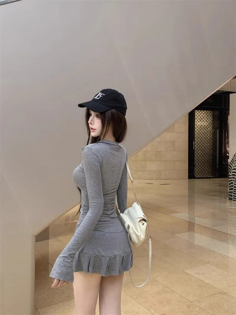 Girls' Black Dress Autumn Winter Slim Fit Hip Skirt Spring Suit - High Grade Royal Sister Style Children's Clothing showcase 11