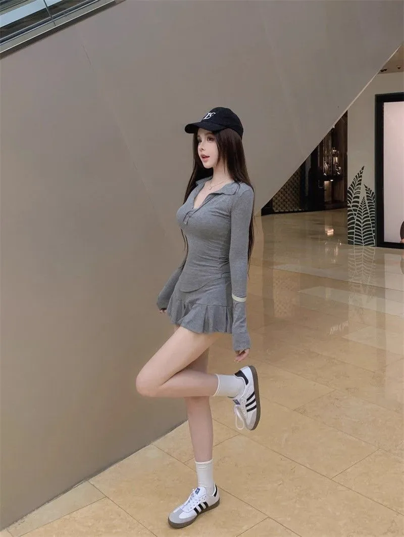 Girls' Black Dress Autumn Winter Slim Fit Hip Skirt Spring Suit - High Grade Royal Sister Style Children's Clothing showcase 12