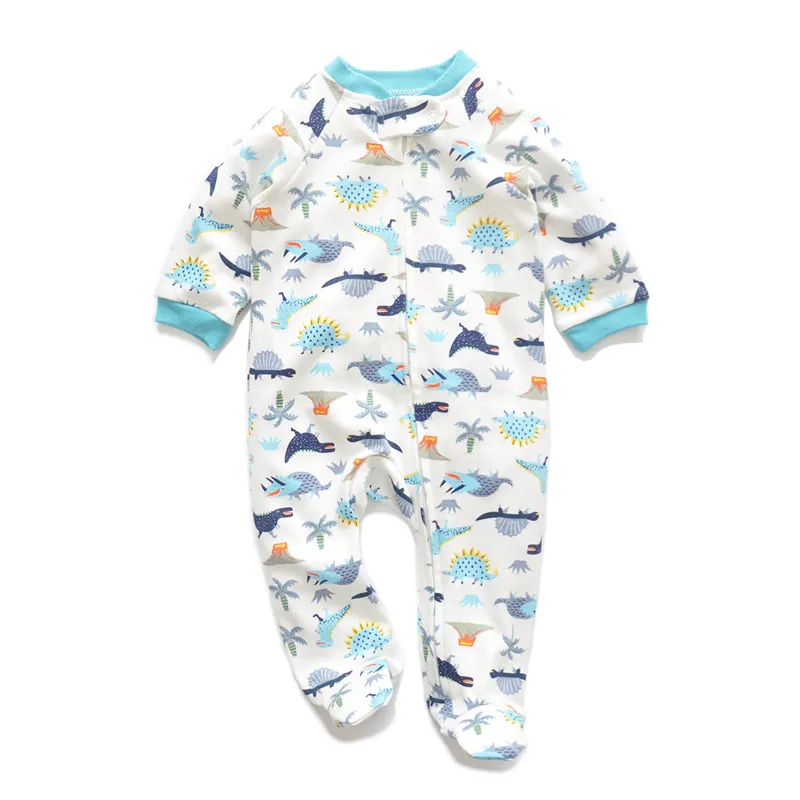 Baby Two-Way Zipper Climbing Clothes - Spring/Autumn Long Sleeve Footed Jumpsuit - Newborn Infant Sleepwear Outfit - Class A Cotton Romper showcase 4