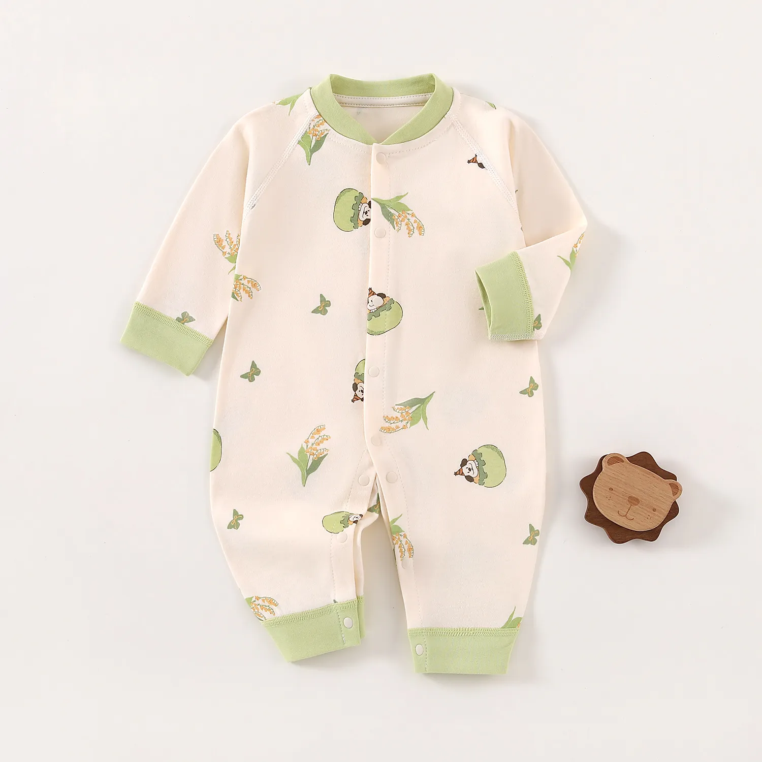 Newborn Baby Jumpsuit Pure Cotton Spring & Fall Outfit - Category A Quality, Soft Clothing for Infants, Perfect for Going Out thumbnail 8