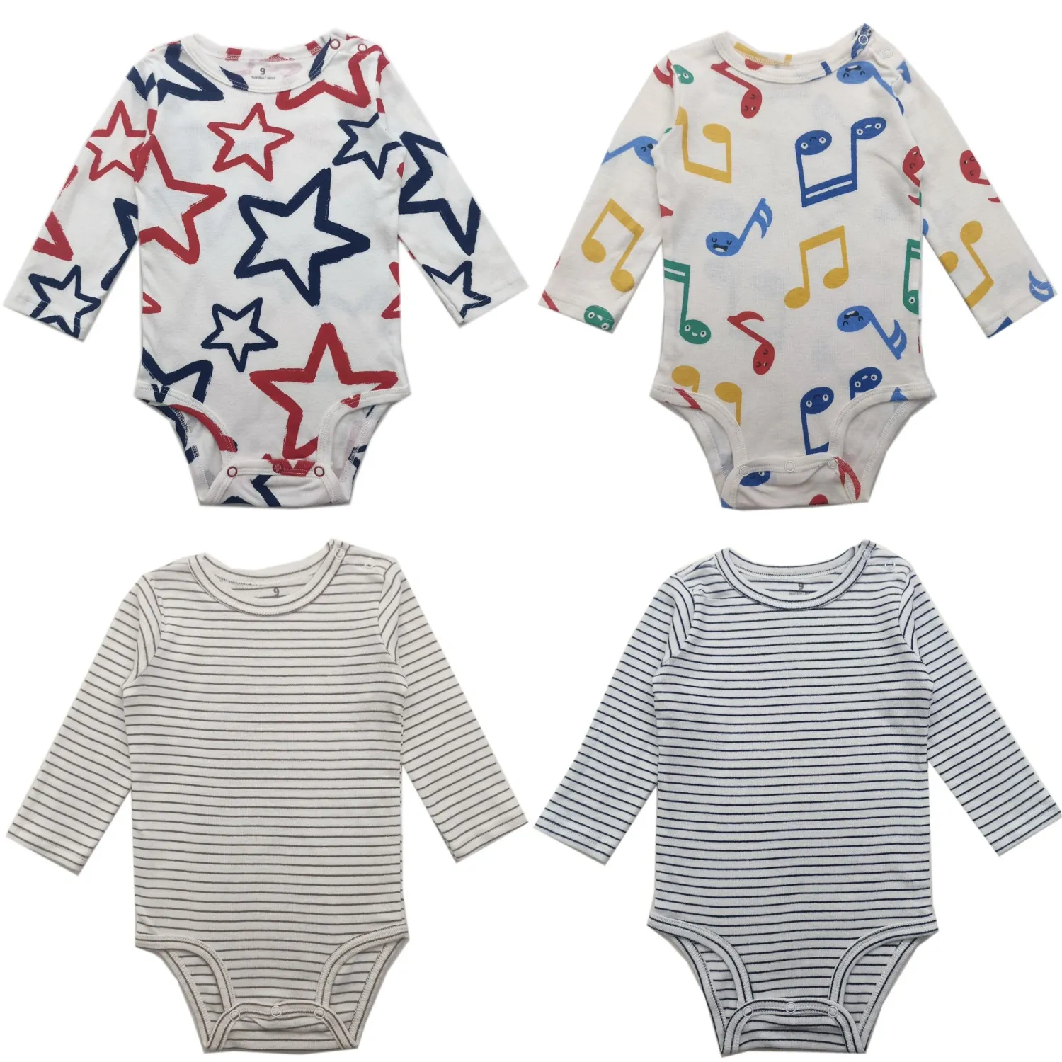Baby Boys Girls Cotton Floral Cartoon Romper Long Sleeve Triangle Hoodie Jumpsuit Outfit Clothes Set for Infants Toddlers Kids thumbnail 3