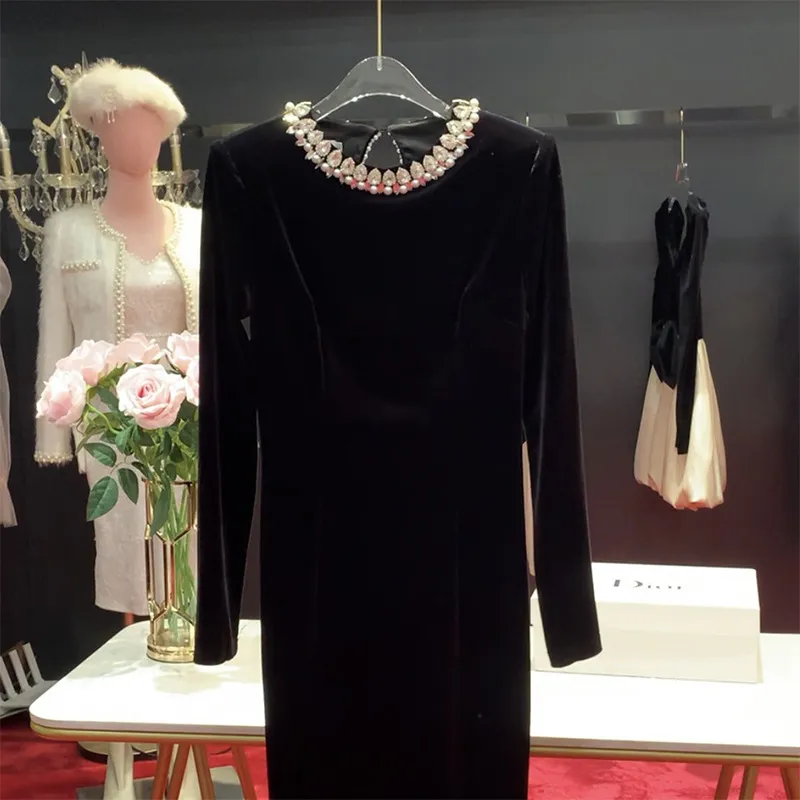 Elegant Velvet Evening Dress for Women, Long Sleeve Formal Gown, Party Banquet Maxi Dress, Ladies' Fashion showcase 4