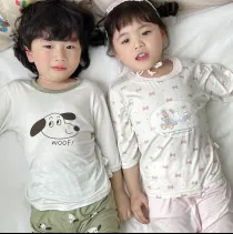 Kids Cotton Pajama Sets - Youkesi Baby Clothes - Wholesale Children's Sleepwear for Spring, Summer, Autumn - Soft, Comfortable, Customizable thumbnail 1