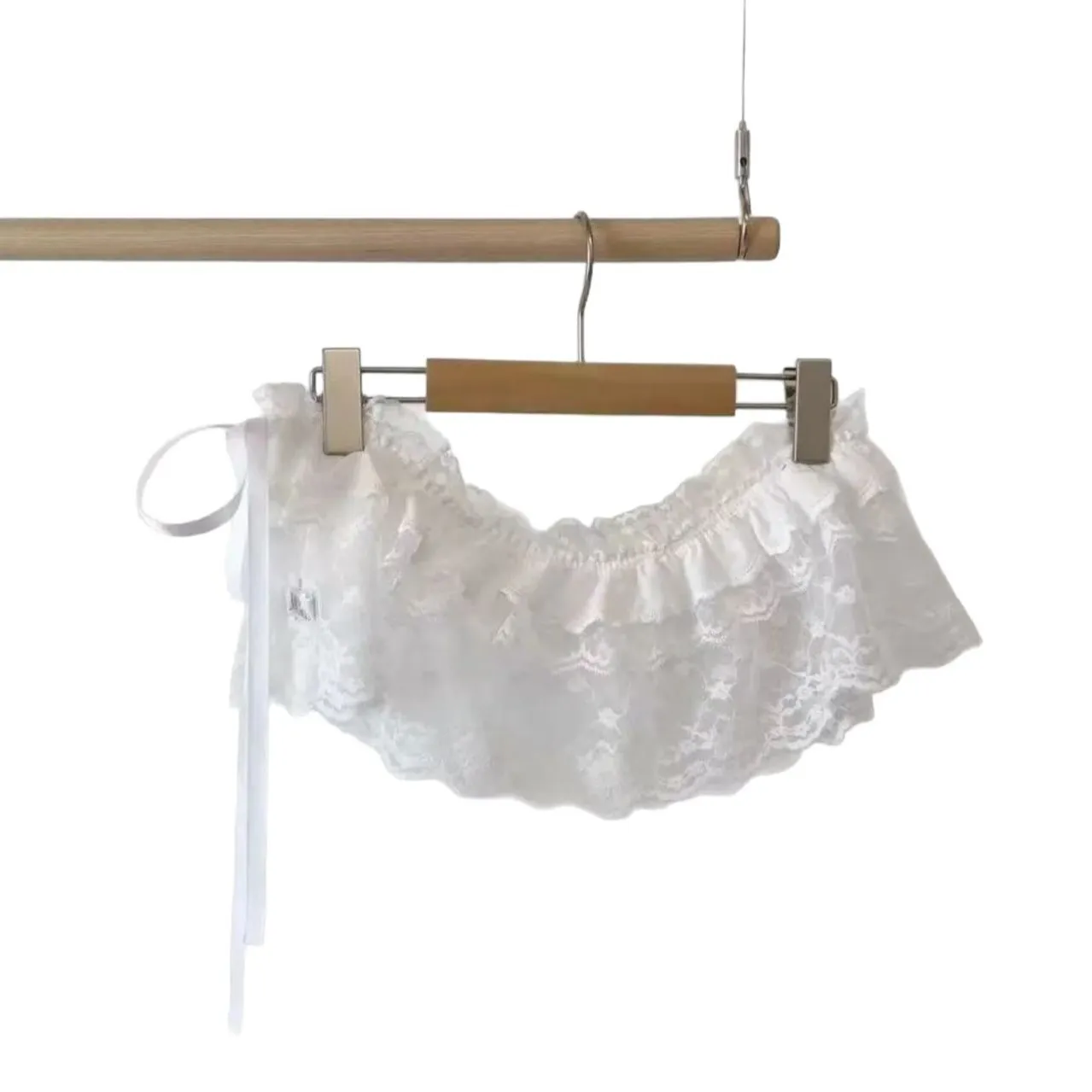 Women's Fashionable Lace Apron Skirt - Versatile Heavy-Duty Short Butt Curtain Hem, Sexy Half-Length Skirt for Stylish Women thumbnail 5
