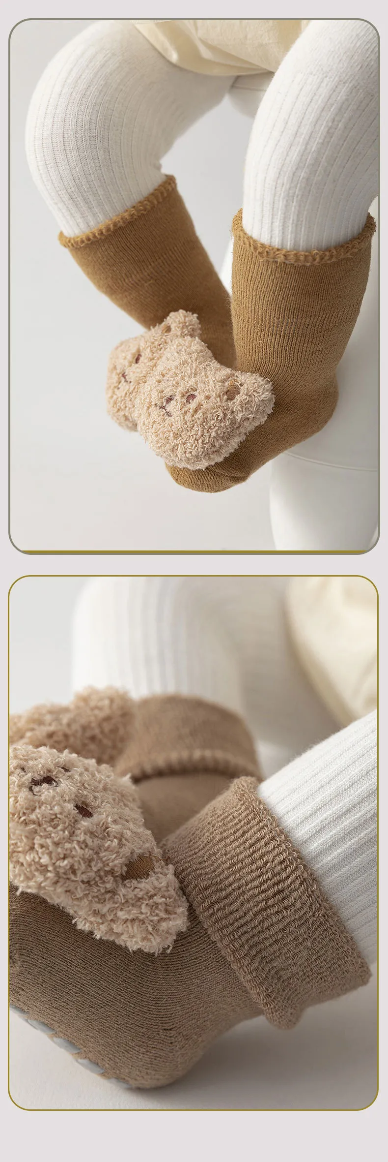 Newborn Baby Cotton Socks Shoes - Autumn Winter Terry Fleece Lined Thickened Warm Mid-Tube Toddler Floor Shoes and Socks for Infants showcase 14