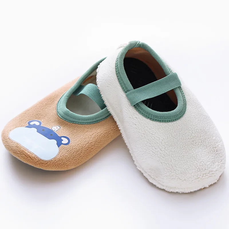Baby Floor Socks with Fleece Lining - Toddler Anti-Slip Shoes for Autumn and Winter Indoor Use - Wholesale Available for Boys and Girls thumbnail 4