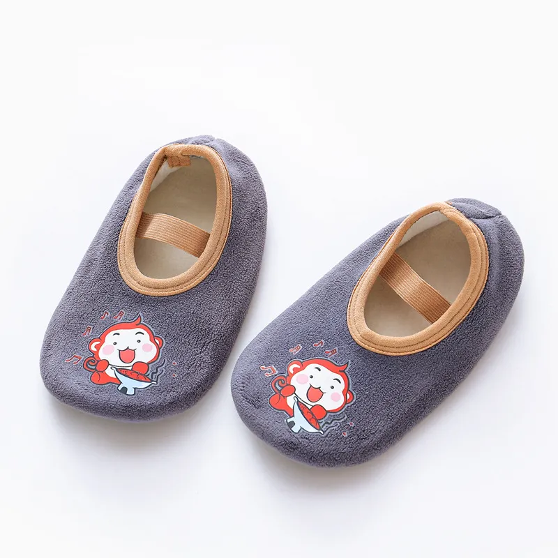 Baby Floor Socks with Fleece Lining - Toddler Anti-Slip Shoes for Autumn and Winter Indoor Use - Wholesale Available for Boys and Girls thumbnail 7