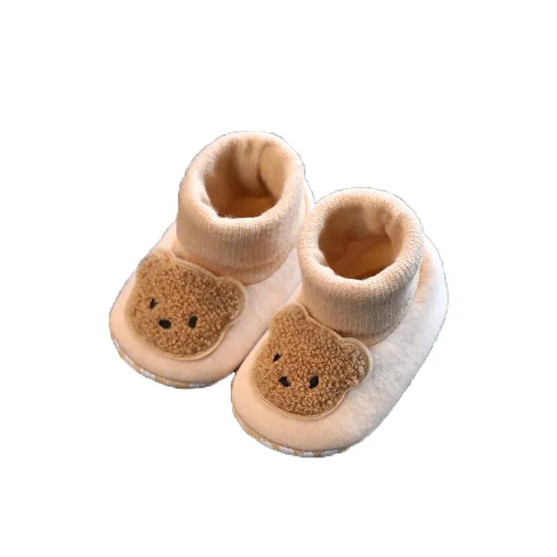 Baby First Walking Shoes Soft Sole Non-Slip Toddler Shoes 6-12 Months Cartoon Design Fabric Sole Front-Tie Floor Shoes for Infants thumbnail 5