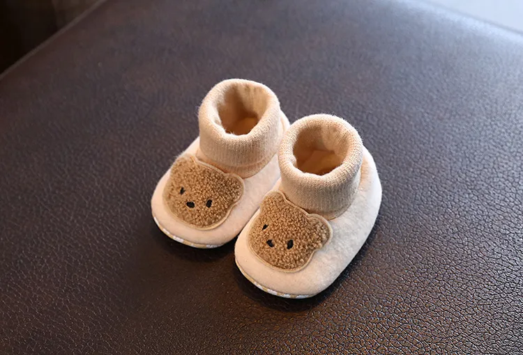Baby First Walking Shoes Soft Sole Non-Slip Toddler Shoes 6-12 Months Cartoon Design Fabric Sole Front-Tie Floor Shoes for Infants showcase 8