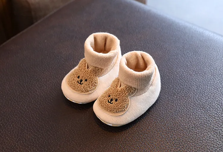 Baby First Walking Shoes Soft Sole Non-Slip Toddler Shoes 6-12 Months Cartoon Design Fabric Sole Front-Tie Floor Shoes for Infants showcase 11