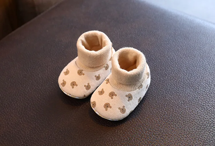 Baby First Walking Shoes Soft Sole Non-Slip Toddler Shoes 6-12 Months Cartoon Design Fabric Sole Front-Tie Floor Shoes for Infants showcase 14