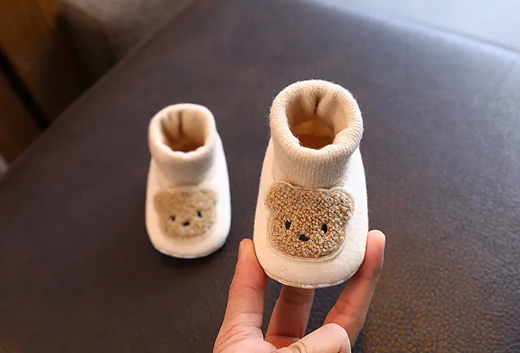 Baby First Walking Shoes Soft Sole Non-Slip Toddler Shoes 6-12 Months Cartoon Design Fabric Sole Front-Tie Floor Shoes for Infants showcase 9