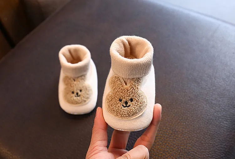Baby First Walking Shoes Soft Sole Non-Slip Toddler Shoes 6-12 Months Cartoon Design Fabric Sole Front-Tie Floor Shoes for Infants showcase 13