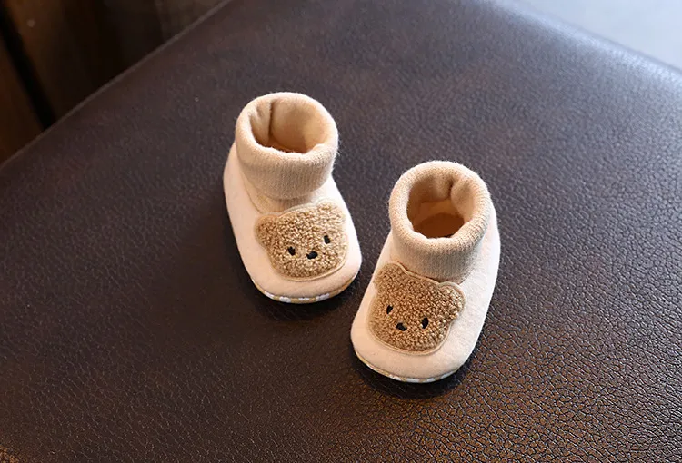 Baby First Walking Shoes Soft Sole Non-Slip Toddler Shoes 6-12 Months Cartoon Design Fabric Sole Front-Tie Floor Shoes for Infants showcase 10