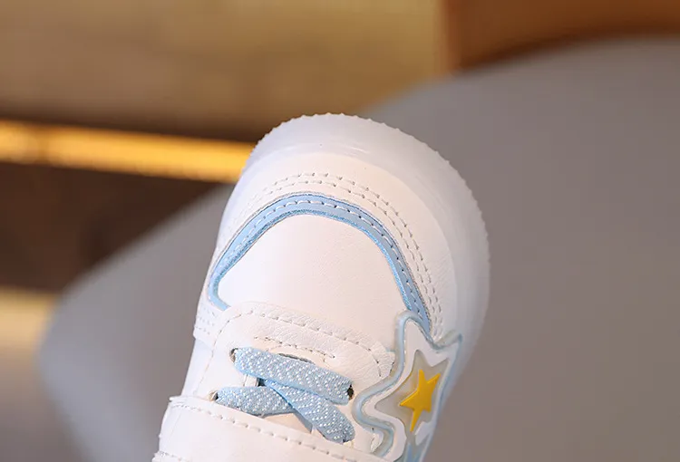 Toddler Light Up Shoes - Baby First Walking Sneakers - Soft Sole Non-Slip - Infant Boys Girls - Spring Autumn White Shoes - 0-2 Years showcase 2