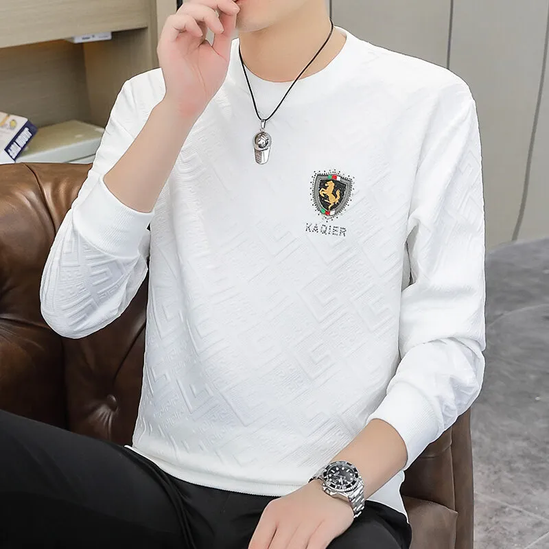 Men's Long Sleeve Base Layer T-Shirt - Casual Autumn Undershirt for Outerwear - Breathable Cotton Blend - Ideal for Spring/Autumn thumbnail 4