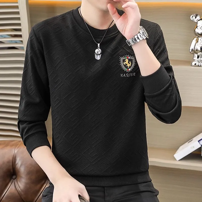 Men's Long Sleeve Base Layer T-Shirt - Casual Autumn Undershirt for Outerwear - Breathable Cotton Blend - Ideal for Spring/Autumn thumbnail 3