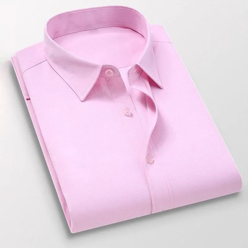 Men's Plus Size Dress Shirt, Casual Long Sleeve Button Down Shirt for Big and Tall Men, Comfortable Fit, Business or Everyday Wear, White thumbnail 8