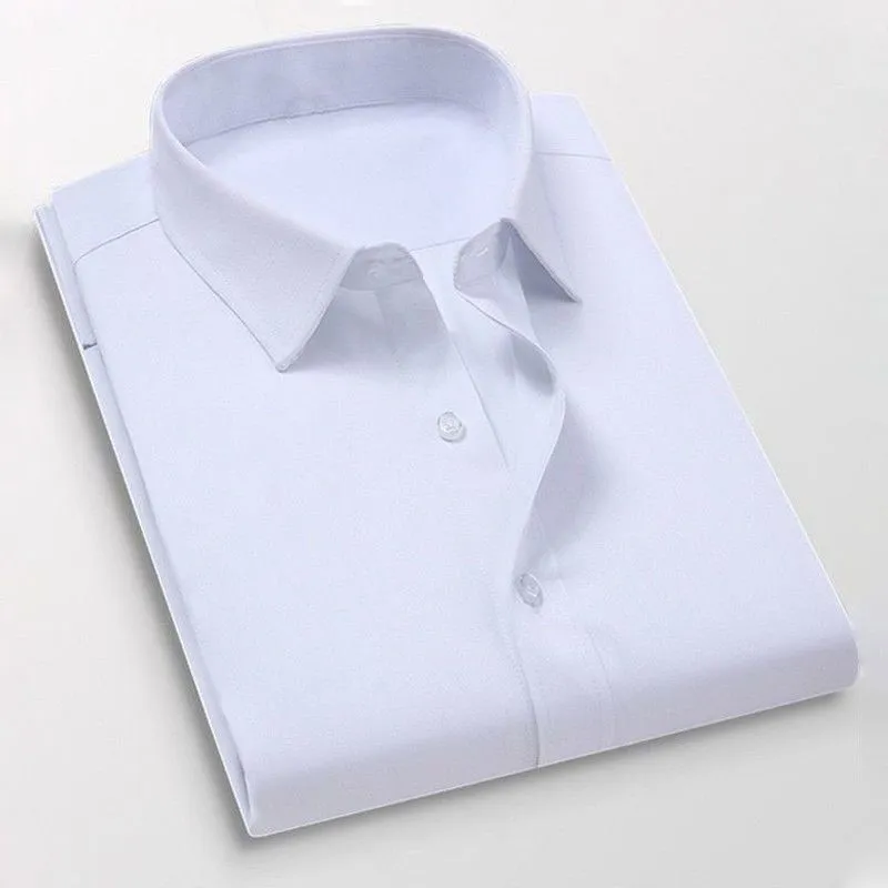 Men's Plus Size Dress Shirt, Casual Long Sleeve Button Down Shirt for Big and Tall Men, Comfortable Fit, Business or Everyday Wear, White thumbnail 10